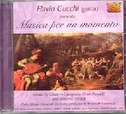 CUCCHI FLAVIO :  MUSICA PER UN MOMENTO  (ARC)

Definito dalla critica uno dei migliori chitarristi contemporanei, Flavio Cucchi propone in questo album il tributo che il compositore, arrangiatore e direttore d'orchestra Oliviero Lacagnina ha voluto rendere ad uno dei maggiori autori della storia della musica, Henry Purcell, oltre ad alcune composizioni di Antonio Vivaldi. Un gradevole album per scoprire il talento di un musicista di casa nostra arricchito anche dalle note italiane del libretto.