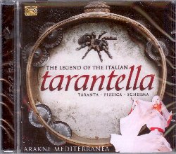 ARAKNE MEDITERRANEA :  THE LEGEND OF ITALIAN TARANTELLA - TARANTA, PIZZICA, SCHERMA  (ARC)

La compagnia Arakne Mediterranea prende il nome da Aracne, figura mitologica abile nel tessere, tanto da sfidare a duello la dea Atena. La giovane donna cre una tela cos bella che Atena la distrusse ed Aracne per la disperazione cerc invano di togliersi la vita poich Atena la trasform in un ragno costringendola a tessere per tutta la sua esistenza. La tarantella  una danza popolare caratterizzata da un ritmo veloce spesso accompagnato dai tamburelli: la sua origine  legato al tarantismo, fenomeno convulsivo che, secondo antiche credenze, sarebbe provocato dal morso della tarantola. The Legend of Italian Tarantella presenta le tre forme rimaste di questa antica danza che sono la pizzica-tarante, la pizzica de core e la pizzica scherma. Con le note ipnotiche di organetto, chitarra battente, tamburelli e violini e le suggestive parti vocali, The Legend of Italian Tarantella propone un viaggio alla scoperta delle antiche sonorit del Salento, uno dei repertori tradizionali pi affascinanti dell'intera nostra penisola.