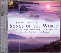 VARIOUS :  THE MOST BEAUTIFUL SONGS OF THE WORLD  (ARC)

mid-price - The Most Beautiful Songs of the World  un doppio album che regala allascoltatore un giro del mondo in compagnia di eccellenti musicisti. Clannad, Seckou Keita, Brian Kennedy, The Red Army Choir, Capercaillie, Kate Rusby, Ana Alcaide e molti altri ancora, interpretano splendide canzoni provenienti da Irlanda, Colombia, Russia, Madagascar, Corsica, Zimbabwe, Austria e Brasile, solo per fare qualche esempio. The Most Beautiful Songs of the World  un disco molto avvincente che permette allascoltatore di scoprire il fascino di diverse culture del mondo, regalandogli quasi due ore di grandi emozioni. Lalbum  arricchito da un libretto contenente interessanti note informative su ciascun brano proposto e sullartista che lo interpreta.