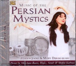 JOOYA ZOHREH & DERAKHSHANI MAJID :  MUSIC OF THE PERSIAN MYSTICS  (ARC)

Music of the Persian Mystics propone musiche composte da Madjid Derakhshani ed interpretate dalla cantante Zohreh Jooya, basate su poemi dei mistici persiani Mowlana Rumi, Hafiz e Saadi: un'avvincente miscela di musiche classiche persiane e sonorit attuali in una combinazione inusuale tra strumentazione orientale ed occidentale. L'album di casa Arc rappresenta una nuova direzione musicale con le sue evocative e contemplative melodie orientali miscelate a ritmi ed arrangiamenti occidentali: in Iran si ritiene che la recitazione degli antichi versi dei mistici sufi possa avvicinare la mente a Dio e che la realizzazione di un nuovo mondo possa nascere dalla lettura di questi poemi. Il sufismo emerge nel II secolo dopo la rivelazione del messaggio dell'Islam ed il suo pilastro fondamentale  l'amore divino, inteso come qualit divina e concepito allo stesso tempo come il segreto di Allah ed una delle sue manifestazioni. Uno degli aspetti pi significativi del sufismo  che si possa raggiungere Allah non tanto per il timore della sua ira, ma grazie al suo amore: l'amore peraltro non  un concetto omogeneo e si distingue tra vero amore, ossia quello per Allah, ed amore metaforico, quello umano e che  solo una piccola replica dell'amore divino. Music of the Persian Mystics  un disco che affascina con il suo profondo misticismo e che, con un libretto contente sostanziose note biografiche oltre alla trascrizione dei testi originali arabi con traduzione in inglese, accompagna l'ascoltatore alla scoperta della devozione sufi.