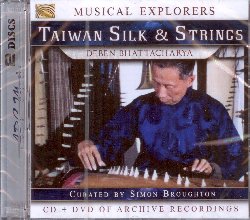 BHATTACHARYA DEBEN :  TAIWAN SILK & STRINGS / MUSICAL EXPLORERS (cd+dvd)  (ARC)

La nuova serie di casa Arc Musical Explorers mette a disposizione del pubblico una vasta gamma di registrazioni video ed audio inedite, provenienti da diversi paesi del mondo. Il nuovo volume della serie, Taiwan Silk & Strings, composto da un cd ed un dvd,  un vero documento storico che racconta al pubblico il lavoro effettuato a Taiwan nel 1973 dal geniale etnomusicologo, documentarista, fotografo, poeta e produttore bengalese Deben Bhattacharya (1921-2001), nel periodo in cui la Cina continentale stava vivendo lo sconvolgimento portato dalla grande Rivoluzione Culturale. Il disco di casa Arc propone le registrazioni effettuate da Battacharya a Taipei, la capitale di Taiwan, mentre il dvd oltre che di musica si occupa anche di altre arti tradizionali della cultura locale come la danza, la scultura, la pittura e la calligrafia. Nel film Bhattacharya si sofferma anche su un aspetto pi antropologico, mostrando al pubblico alcune splendide immagini degli aborigeni Atayal, uno dei pi ampi gruppi etnici che vivono sulle montagne prospicienti Taipei. Con un libretto curato dal giornalista e regista Simon Broughton che racconta la storia ed il lavoro dello studioso bengalese, Taiwan Silk & Strings - Musical Explorers  un prezioso documento audio e video che ha immortalato gli studi fatti da Bhattacharya nella Taiwan dei primi anni '70.