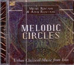 ROSTAMI MEHDI & ADIB :  MELODIC CIRCLES - URBAN CLASSICAL MUSIC FROM IRAN  (ARC)

La musica iraniana  convenzionalmente divisa in due rami: la musica delle minoranze etniche che comprende molte tradizioni nomadi, e quella urbana che  ben radicata nella tradizione pre-islamica del maqami. Melodic Circles - Urban Classical Music from Iran  un disco che propone alcuni esempi di musica urbana e classica iraniana, interpretata dai cugini Mehdi (setar) ed Adib (tombak) Rostami. I due eccellenti musicisti presentano due 'cicli melodici' in cui integrano influenze appartenenti alle tradizioni curda ed a quella della regione iraniana di Fars. Anche se radicati nell'antica tradizione musicale iraniana, i brani della track list propongono una prospettiva fresca e contemporanea che traghetta il passato nel presente. Con un libretto contenente interessanti informazioni sulla musica iraniana e sui due artisti, Melodic Circles - Urban Classical Music from Iran  un viaggio alla scoperta di un patrimonio musicale unico nel suo genere.