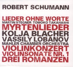 SCHUMANN ROBERT :  ROBERT SCHUMANN - KLASSIK AUS BERLIN!  (PHIL.HARMONIE)

Robert Schumann - Klassik aus Berlin!  uno splendido cofanetto, appartenente alla serie Klassik aus Berlin!, che casa Phil-Harmonie ha dedicato al grande compositore, musicista e direttore d'orchestra tedesco Robert Schumann (1810-1856). Il primo volume del cofanetto, Lieder Ohne Worte (PHIL 6002), ossia 'canzoni senza parole', pone la questione se la musica abbia senso una volta che le vengono tolte le parole, specialmente nel caso di un compositore come Schumann che aveva tanta familiarit con la musica quanta ne aveva con la letteratura. La sua musica, che non  stata mai pensata solo come accompagnamento ai testi, pu essere dunque separata da essi? Questo  quello che hanno provato a fare Martin Stegner (viola) e Tomoko Takahashi (pianoforte), ottenendo come risultato dei paesaggi strumentali che non tradiscono le intenzioni del compositore, soprattutto considerando che Schumann amava molto certe libert interpretative. Il secondo volume del cofanetto, Robert Schumann - Violinkonzert, Violinsonate Nr 1, Drei Romanzen (PHIL 6011), si apre con il violinista Kolja Blacher che, insieme alla Mahler Chamber Orchestra (fondata da Claudio Abbado), propone l'ultima opera orchestrale di Schumann, Konzert fuer Violine und Orchester d-Moll Wo 23. Successivamente insieme al compositore e pianista Vassilij Lobanov, Blacher interpreta Sonate fuer Violine und Klavier Nr. 1 a-Moll Op. 105 e per finire Drei Romanzen fuer Violine und Klavier Op. 94 Nr 1-3, opera quest'ultima considerata da molti una delle composizioni pi appassionate di musica da camera di Robert Schumann. Nel terzo volume del cofanetto, Robert Schumann - Myrtenlieder, Martin Stegner (viola) e Tomoko Takahashi (pianoforte) interpretano tre opere del maestro tedesco composte nel 1849, ossia 3 Romanzen Op. 95, Frauenliebe und -leben Op. 42 e Lieder aus den Myrten.