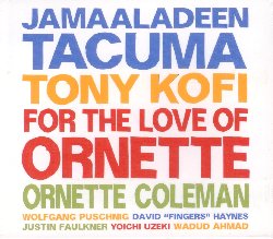 TACUMA JAMAALADEEN / COLEMAN ORNETTE :  FOR THE LOVE OF ORNETTE  (JAZZWERKSTATT)

Registrato a New York nel 2010, l'album For the Love of Ornette presenta Jamaaladeen Tacuma a fianco del suo mentore e band leader Ornette Coleman, geniale sassofonista, compositore e scrupoloso musicologo. La registrazione mette in evidenza due importanti opere: Tacuma Song che Coleman scrisse per Tacuma e che l'allievo propose nel suo primo album da solista e For the Love of Coleman, brano che Tacuma compose per il maestro e che viene per la prima volta pubblicato in questo album. I musicisti che affiancano mentore ed allievo sono tra i migliori al mondo: l'inglese Tony Kofi (sax tenore), l'austriaco Wolfgang Puschnig (flauto e hojak), il virtuoso giapponese Yoichi Uzeki (pianoforte), Justin Faulkner (percussioni acustiche) oltre a  David 'Finger' Haynes (tamburi) e Wadud Ahmad (parti vocali). Best seller.