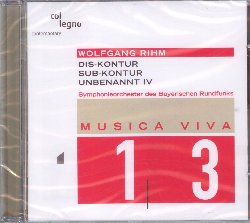 RIHM WOLFGANG :  MV 13 - DIS-KONTUR, SUB-KONTUR, UNBEKANNT IV  (COL-LEGNO)

