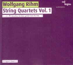 RIHM WOLFGANG :  STRING QUARTETS VOL. 1  (COL-LEGNO)

Wolfgang Rihm  professore di composizione all'accademia musicale tedesca di Karlsruhe, autore di diversi libri sulla musica, nonch compositore con all'attivo circa 400 opere originali. String Quartets vol. 1 propone i primi quattro quartetti per archi, mostrando l'interessante sviluppo artistico del maestro. Il Minguet Quartet affronta le prime due opere, le pi brevi, con grande concentrazione, senza mai abbandonare, nella frenetica energia dell'interpretazione, la tradizione del quartetto dalla quale nascono le melodie di Rihm. Il terzo quartetto, con il sottotitolo Im Innersten (Nel pi profondo),  caratterizzato da una musica finemente calibrata, piena di nuances e da un'intonazione chiara come il cristallo. Gli elementi distintivi di queste melodie come la loro forza espressiva, la brillantezza scintillante ed incisiva, l'opacit che ricorda un'ombra, ma anche il loro anelare a trasfigurazioni romantiche, non diventano mai presuntuosi o intrusivi. L'ultimo quartetto, dal carattere pi irregolare e con una ritmica quasi ossessiva, sembra essere il pi difficile da interpretare, ma anche da ascoltare. In String Quartets vol. 1 l'ascoltatore  lasciato solo e libero, per cos dire, di osservare da una certa distanza la rivelazione dell'io musicale di Wolfgang Rihm.