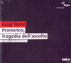 NONO LUIGI :  PROMETEO, TRAGEDIA DELL'ASCOLTO  (COL-LEGNO)

Prometeo, tragedia dell'ascolto  una delle opere pi importanti del XX secolo, presentata per la prima volta in assoluto alla Biennale di Venezia nel settembre del 1984. Casa Col-Legno propone una registrazione d'archivio dell'opera di Nono di eccellente qualit, in un prezioso doppio cd formato super-audio (riproducibile anche con un normale cd player). Grazie all'utilizzo del moderno surround sound  stato possibile effettuare un lavoro complesso ed affascinante che consiste nel bilanciamento di 26 canali e nella loro minuziosa distribuzione spaziale e dinamica su cinque altoparlanti. Molto importante  anche la suddivisione della musica che, con l'aiuto di raffinata elettronica live, sembra vagare nello spazio all'infinito, senza avere n un inizio n una fine. La squadra diretta dal direttore del coro Andr Richard e dal direttore d'orchestra Peter Hirsch che, a Milano nel 1985, hanno messo in scena insieme a Luigi Nono e Claudio Abbado la prima esecuzione della versione definitiva dell'opera, ha creato con questo doppio cd, un lavoro di grande valore sia per quanto riguarda l'intepretazione che la registrazione dell'opera del geniale compositore veneziano. L'album  inoltre arricchito da un libretto dettagliato in tedesco, inglese e francese che contiene anche la partitura con il testo completo dell'opera ed una guida alla stessa. Opera per quattro gruppi orchestrali, coro misto, solisti vocali e strumentali, live electronics e due direttori Prometeo, tragedia dell'ascolto  un vero evento sonoro.