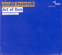 PREINFALK GERALD :  ART OF DUO  (COL-LEGNO)

Art of Duo pu essere descritto come una sorta di personale audio-libro di Gerald Preinkfalk che celebra il suo strumento, il sassofono, con una serie di prestigiose collaborazioni. Uno dei punti di partenza per questo progetto  stata una conversazione con il musicista e compositore austriaco Harri Stojka durante un lungo viaggio in autobus. Parlando del suo lavoro, Preinfalk ha menzionato la sua collaborazione con l'orchestra Klangforum Wien e anche la sua attivit di docente di sassofono classico all'universit di Graz. Stojka  stato incuriosito dall'espressione sassofono classico e voleva sapere di cosa si trattasse visto che il sassofono  solitamente considerato uno strumento jazz. Da qui l'idea di un album che dimostrasse l'importanza di questo strumento anche al di l dell'ambito jazzistico e in cui il lato classico e quello jazz del sax convivessero in un flirtare reciproco dei due generi. Art of Duo si pu dividere in due parti: nella prima Preinfalk propone gli 8 brani per sassofono classico che reputa pi significativi e nell'esecuzione  affiancato dalla pianista Iren Seleljo (tracce 1-8); la seconda parte presenta invece sei composizioni interpretate in duo con vari musicisti. Insieme ad Alegre Correa (chitarra), Wolfgang Muthspiel (chitarra), Per Mathisen (basso), Fabian Rucker (sax baritono), Christoph Cech (pianoforte) e Harri Stojka (chitarra), Preinfalk esplora tutte le infinite potenzialit del sassofono.