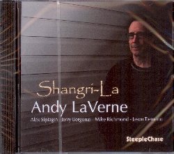 LAVERNE ANDY :  SHANGRI-LA  (STEEPLECHASE)

Andy LaVerne, prolifico compositore, eminente insegnante ed ingegnoso pianista con cinquant'anni di esperienza alle spalle, ha formato un nuovo eccellente quintetto per interpretare le sue composizioni senza tempo. Ne  nato Shangri-La, album splendido con interessanti note di copertina scritte dall'artista stesso in cui ci offre un'intrigante panoramica sul funzionamento di una mente creativa. La rivista JazzSpecial ha recensito cos il suo precedente album Genesis: se vuoi imparare di pi su Andy LaVerne, questo  materiale meraviglioso con lirismo, intensit musicale ed un formato ben concepito. Insieme ad Alex Sipiagin (tromba, flicorno), Jerry Bergonzi (sax tenore), Mike Richmond (basso) e Jason Tiemann (batteria), Andy LaVerne (piano) con Shangri-La offre all'ascoltatore un viaggio alla scoperta dell'universo sonoro, un percorso fatto di 9 tappe che raccontano con intensit il suo poliedrico genio creativo.