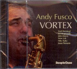 FUSCO ANDY :  VORTEX  (STEEPLECHASE)

Andy Fusco  un sassofonista jazz americano originario del New Jersey che ha suonato con giganti come Gerry Mulligan, Mel Lewis e John Pizzarelli, solo per citarne alcuni. Dal suo primo album con l'etichetta danese Steeplechase, Whirlwind, del 2016, il sassofonista ha pubblicato molti dischi che provano il suo straordinario talento caratterizzato da un tono potente e tagliente che attira immancabilmente l'attenzione dell'ascoltatore. Nel suo ultimo progetto, Vortex, l'eccellente sassofonista (sax alto) ha al suo fianco gli straordinari colleghi Walt Weiskopf (sax tenore), Joe Magnarelli (tromba), John Mosca (trombone), Peter Zak (pianoforte), Mike Kahn (basso) e Jason Tiemann (batteria). Il disco di casa Steeplechase propone una track list molto varia che comprende quattro originali di Weiskopf e sei standard, cinque dei quali arrangiati da Weiskopf ed uno da Magnarelli. Vortex  un vortice di intense emozioni creato da un settetto molto affiatato e sicuro di s.