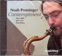 PREMINGER NOAH :  CONTEMPTMENT  (STEEPLECHASE)

Nonostante abbia solo 34 anni, il sassofonista Noah Preminger si � gi� tolto un sacco di soddisfazioni a livello professionale: si � diplomato al prestigioso New England Corservatory of Music, il suo album di debutto � uscito quando aveva solo 20 anni, ha pubblicato 14 album da leader e si � piazzato in cima alla classifica di Downbeat del 2017. Nel febbraio del 2020, prima della pandemia, Preminger si era chiuso in studio per registrare Contemptment, un album intrigante in cui il sassofonista � affiancato dagli eccellenti Max Light (chitarra), Kim Cass (basso) e Dan Weiss (batteria). La tracklist dell'album propone tutti originali di Preminger oltre a Porcelain dei Red Hot Chili Peppers e Promises Kept di Sonny Sharrock. Downbeat ha definito Preminger un leader intuitivo... un'anima antica, virtuoso... creativit� e passione sono di un livello molto alto e ascoltando Contemptment ci si rende conto di quanto siano azzeccate queste parole.