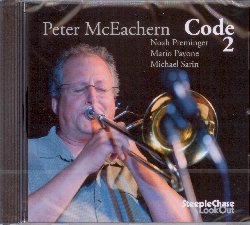 McEACHERN PETER :  CODE 2  (STEEPLECHASE)

Peter McEachern  un eccellente trombonista del Connecticut che tiene tour e lezioni in tutti gli Stati Uniti. Nel 2018 McEachern ha pubblicato il disco Bone Code realizzato in trio con Mario Pavone (basso) e Michael Sarin (batteria). Oggi, insieme a questi due musicisti a cui si  aggiunto Noah Preminger (sax tenore), McEachern presenta Code 2, disco composto per la maggior parte da originali del trombonista oltre a Colbalt, Conic e Geode di Mario Pavone e Dewey's Tune di Dewey Redman. In Code 2 Peter McEachern dimostra non solo di essere un abile trrombonista, ma anche un ottimo compositore.