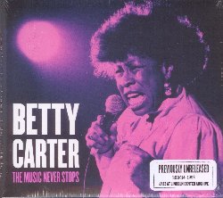 CARTER BETTY :  THE MUSIC NEVER STOPS  (BLUE ENGINE)

The Music Never Stops  un pezzo importante di storia musicale che fino ad oggi era rimasto inedito: si tratta della registrazione d'archivio di un concerto della compianta vocalista americana Betty Carter (1929-1998). Registrato nel 1992, lo spettacolo era il fulcro di una delle prime stagioni jazz al prestigioso Lincoln Center for the Performing Arts, il complesso nell'Upper West Side di Manhattan completamente dedicato allo spettacolo e diretto dal grande Wynton Marsalis. Betty Carter intitol il concerto The Music Never Stops perch  vero, la musica non si  mai fermata. In questo spettacolo la vocalista americana ha fatto qualcosa di straordinario: ha portato sul palco tre trii, una big band ed una sezione archi, facendo avanti e dietro tra i diversi ensemble e passando senza sforzo apparente tra un infuocato be-bop e delle emozionanti ballate, consumando i musicisti con la sua incredibile resistenza. The Music Never Stops mette in luce i tanti leggendari talenti di Betty Carter: la sua disinvoltura con la melodia, le sue improvvisazioni infinitamente fantasiose e la sua ineguagliabile abilit nel costruire allo stesso tempo una narrazione ed un'atmosfera particolare, proponendo standards e sue composizioni originali. Ma questo concerto non  stato per Betty Carter uno dei tanti in quanto con lei, sul palco, c'erano alcuni dei migliori strumentisti jazz di NYC come Geri Allen (pianoforte), Robin Eubanks (trombone), Alex Foster (sax tenore), Earl Gardner (tromba) Kenny Washington (batteria) e molti altri ancora. The Music Never Stops ha tutto quello che ci si potrebbe aspettare da un concerto di Betty Carter: incantevoli ballate, uno swing esaltante, un lirismo impeccabile, un'improvvisazione mai prevedibile e storie brillantemente costruite che anche oggi potrebbero essere definite visionarie.