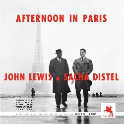 LEWIS JOHN & DISTEL SACHA :  AFTERNOON IN PARIS  (SAM RECORDS)

A Parigi, nel 1956, il pianista e compositore John Lewis registr Afternoon in Paris con Sacha Distel, un chitarrista francese che non divenne mai famoso negli Stati Uniti, ma che godette di molto rispetto nei circoli jazz francesi. Anche altri musicisti francesi che parteciparono alla registrazione godevano di una grande fama a livello europeo, ma meno oltreoceano, ad eccezione del sassofonista tenore Barney Wilen e del bassista Pierre Michelot che erano nomi importanti anche negli Stati Uniti. Con John Lewis al pianoforte, Distel alla chitarra, Barney Wilen al sax tenore, Michelot e Percy Heath al basso oltre a Kenny Clarke e Connie Kay alla batteria, il gruppo di improvvisatori ha creato un album bop sopra la media che propone eccellenti interpretazioni di brani come Willow Weep for Me (Ann Ronell), All The Things You Are (Jerome Kern, Oscar Hammerstein II), I Cover the Waterfront (Johnny Green, Edward Heyman), Bags' Groove (Milt Jackson) e della title track firmata da John Lewis.