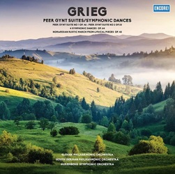 SLOVAK PHILHARMONIC ORCHESTRA / SOUTH GERMAN PHILHARMONIC ORCHESTRA / NUREMBERG SYMPHONY ORCHESTRA :  GRIEG: PEER GYNT SUITES, SYMPHONIC DANCES  (BELLEVUE)

Tre prestigiose orchestre sinfoniche, una slovacca e due tedesche, interpretano l�opera del compositore e pianista norvegese Edvar Grieg, nello specifico la �Suite No. 1 Op. 46� e la �Suite No. 2 Op. 55� dal �Peer Gynt�, oltre alle �4 Danze Sinfoniche Op. 64� e alla �Norwegian Rustic March from Lyrical Pieces Op. 43�. �Grieg: Peer Gynt Suites, Symphonic Dances� � un disco che, con una spiccata identit� norvegese, un fascino poetico e un profondo romanticismo, � capace di regalare all�ascoltatore un percorso sonoro profondamente suggestivo.