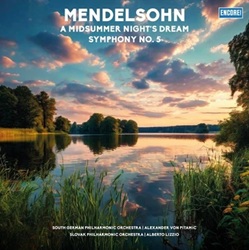 SOUTH GERMAN PHILHARMONIC ORCHESTRA / SLOVAC PHILHARMONIC ORCHESTRA :  MENDELSSOHN: A MIDSUMMER NIGHT'S DREAM, SYMPHONY NO. 5  (BELLEVUE)

La South German Philharmonic Orchestra guidata da Alexander Von Pitamic e la Slovac Philharmonic Orchestra capitanata da Alberto Lizzio interpretano �Sogno di una notte di mezza estate� e �Sinfonia n. 5� del grande compositore, direttore d�orchestra, pianista e organista tedesco del periodo romantico Felix Mendelssohn (1809-1847). Composta nel 1843 su commissione del re di Prussia Federico Guglielmo IV e catalogate come l�op. 61 del compositore, �Sogno di una notte di mezza estate� comprende le musiche di scena per l�omonima commedia shakespeariana. La �Sinfonia n. 5�, conosciuta anche con il nome di �Riforma�, fu composta nel 1830, per il trecentesimo anniversario della presentazione della Confessione augustana, importante momento della Riforma protestante.